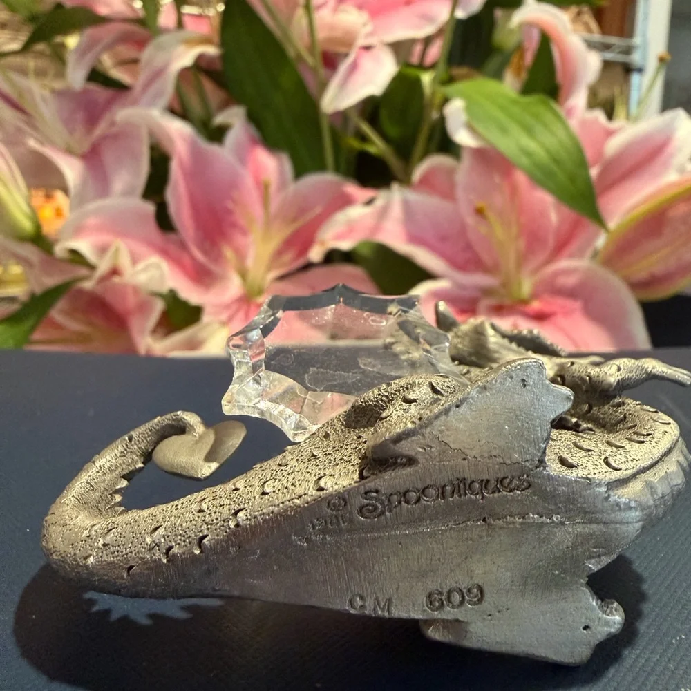 Mystical Silver Dragon Reptile Decor